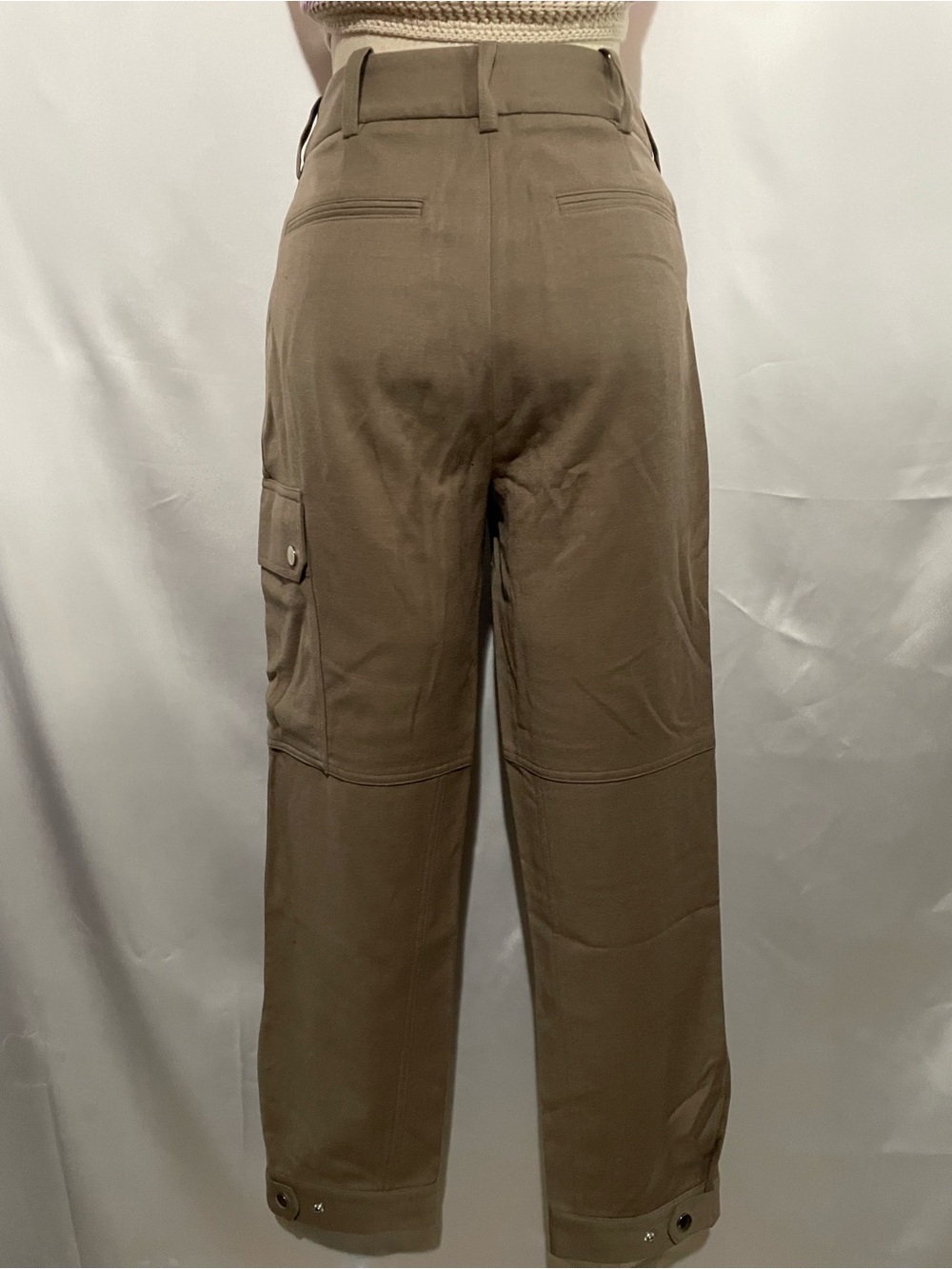 Reiss Cropped Utility Cargo Pants in Brown - Picture 7 of 8